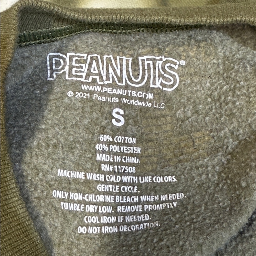 Peanuts Olive Tie-Dye Crewneck Sweater - Picture 4 of 4
